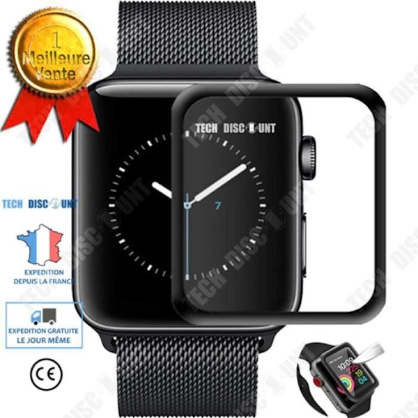Härdad film för TD®-klockor Passar iWatch 3 3D-böjda kanter Sprosssäker kant