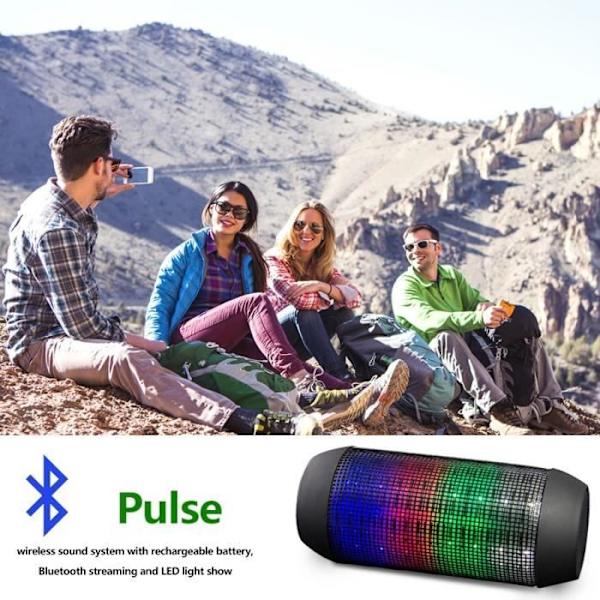 LCC® Pulse Trådløs Bluetooth Højttaler med LED-lys og NFC, kompatibel med iPhone 3/3G/3GS/4/4S/5/5S/5C, iPad 2/3/4/Mini/Air Svart