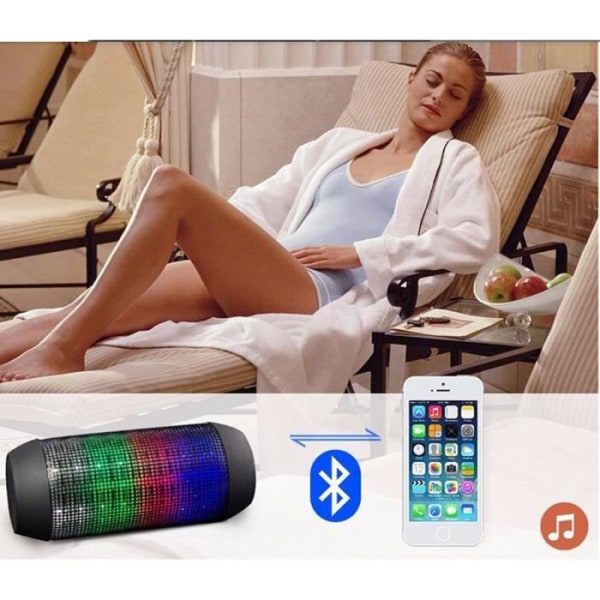 Bärbar Bluetooth-högtalare med LED-ljuspuls och NFC-stöd - HÖGTEKNIK &amp; VÄLBEFINNING - Blå - 3W X2 - 360 TF