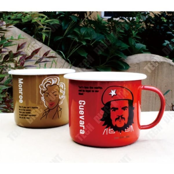 TD®-mugg med rött Guevara-mönster för kafferevolution emalj anpassad mugg kreativ teckning kamp vuxen kaffemugg kontor
