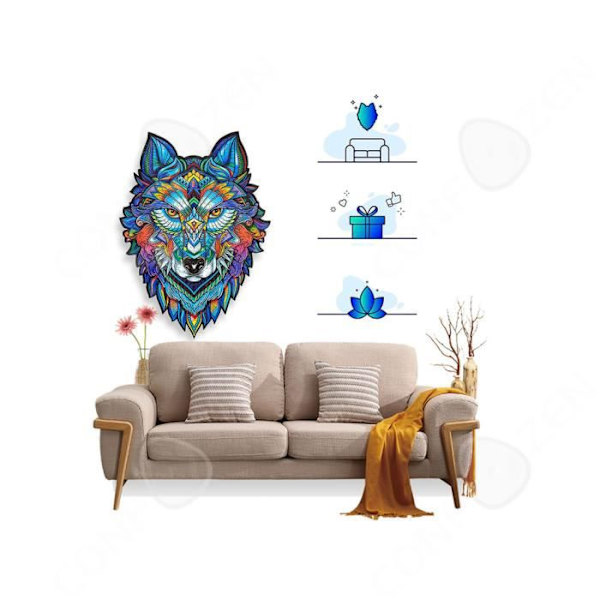 Extraterrestrial Blue Wolf Animal 3D-pussel - CONFOZEN - Present för barn och vuxna