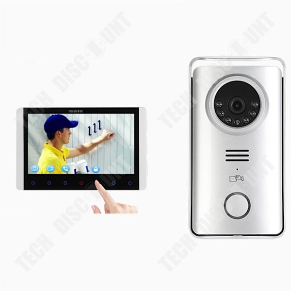 TD® Dørklokke 7 tommer HD videodørklokke trådløs med kortlæser fjernbetjent intercom dørklokke