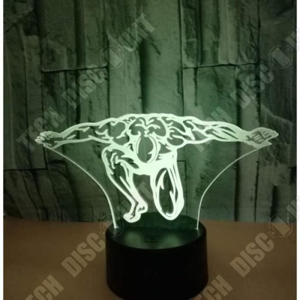 TD® Optisk bordslampa dekorativ touch 7 färger optisk illusion - bodybuilder - låg förbrukning USB-kabel eller 3 AAA-batterier