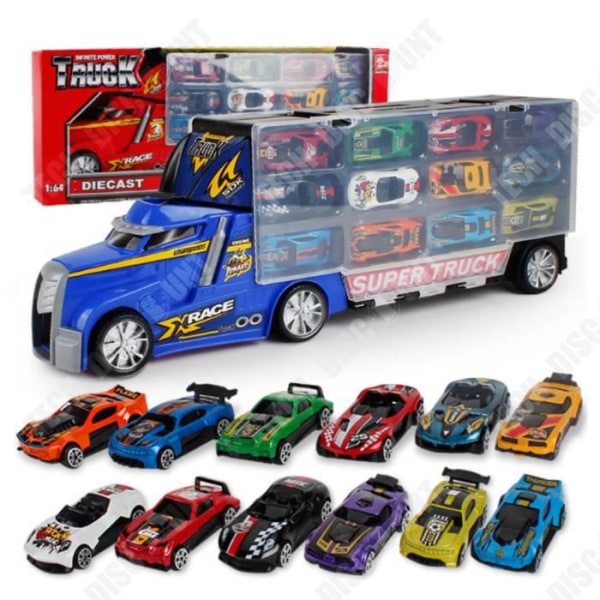 TD® Alloy Sports Car Toy Set 12 Barnbilsmodell i Portable Car Box Toy