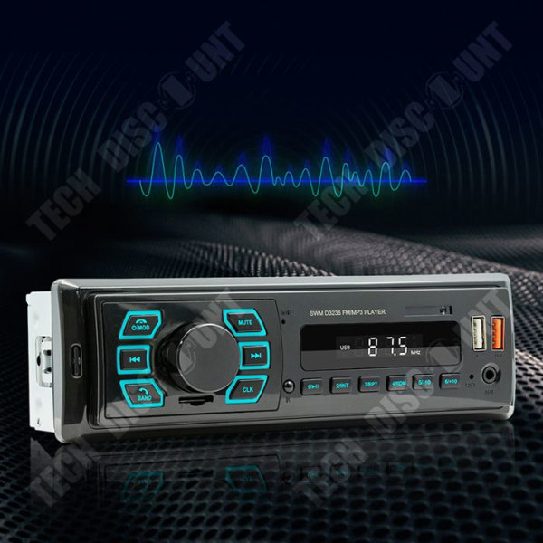 TD® Bluetooth bilradioBluetooth MP3-spelare för bilLED-display Bilradions sju färgerUSB Plug-in bilradio
