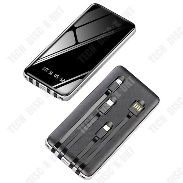 TD Ekstern batteri 20000 mAh bærbar oplader med digital LED-display og hurtig opladning på 2.1a usb c usb a med 4 output-porte