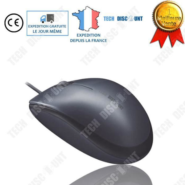 Mus - TD® - Kablet USB - Optisk 1000 dpi - Ergonomisk - Lille størrelse 113x60 mm