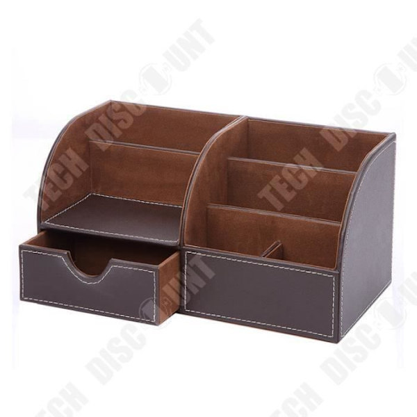 TD® Kontororganisator - Blyantholder - 7 Rum PU Læder - Opbevaringsboks til Kontorartikler Kollektion