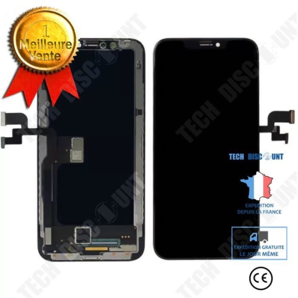 TD® 5,8'' Skærm til Apple iPhone XS LCD + Retina LCD Touchscreen på samlet chassis - Sort