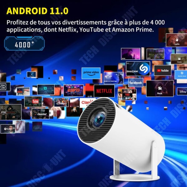 4K projektor 160 ansi med WiFi6 bluetooth5.0 mini portabel projektor automatisk keystone smart videoprojektor