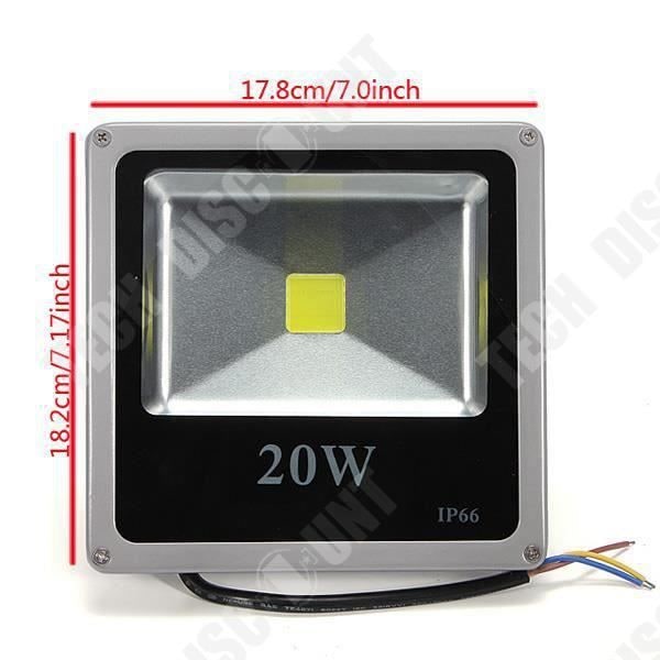 TD® Lampe Lanterne Lys LED Hvid varm udendørs Tynd Sektion Projektør 1600 lm 20 w 85-265 V- Grå Sort Aluminium