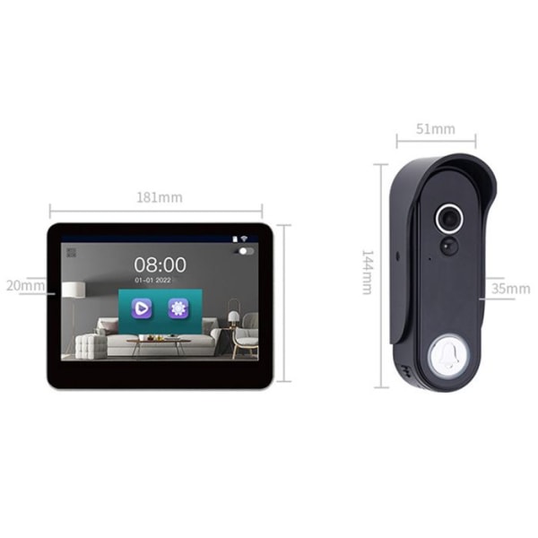 Visual Doorbell - TD® - 5000mAh - Full Touch Screen - Infrarött nattseende