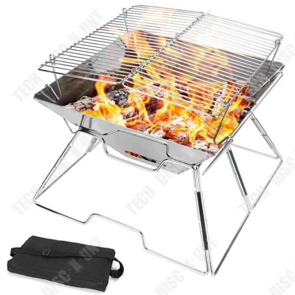 TD® Udendørs grill i rustfrit stål, foldbar grill, picnic komfur, foldbare udendørs madlavningsredskaber