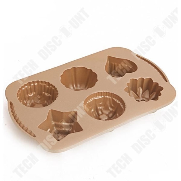 TD® Stjerne med fem spidser, hjerteformet, blomsterformet, 6 kontinuerlige forme, assorteret kageforme, 6 muffinforme