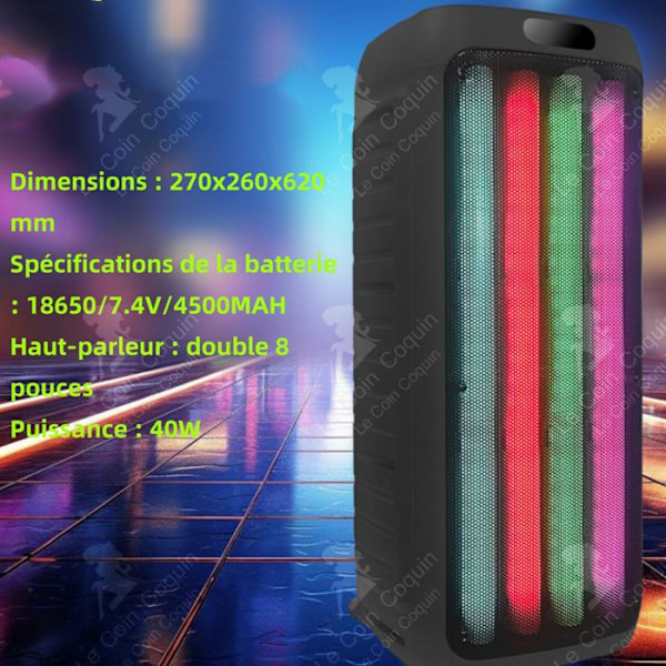 LCC® Bluetooth 4.0-högtalare - HÖGTEKNIK & VÄLBEFINNANDE - 8 timmars batteri - Anpassningsbara lysdioder svart färg