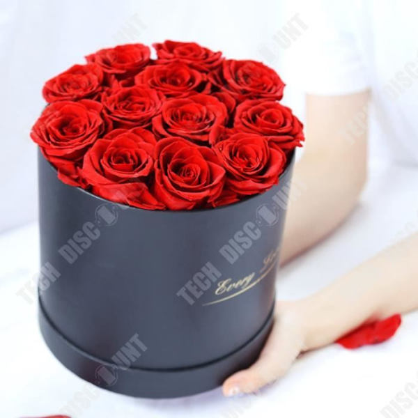 TD® 12 Bevarede Blomster Gave Kram Spand Rosa Æske Håndlavet Dekoration Gave Valentinsdag Let at Bevare