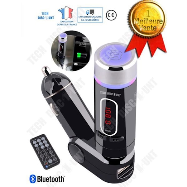 TD® Bluetooth FM-sender trådløs bil hjemme musikadapter radio oplader MP3 håndfri iPhone cigaretlighter usb