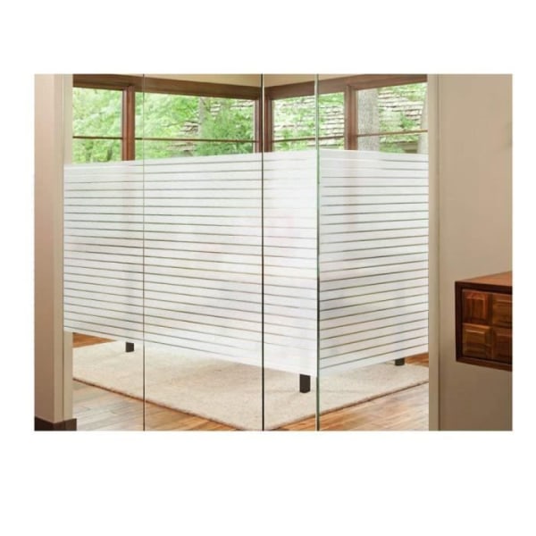 Självhäftande elektrostatisk fönsterfilm med rand, idealisk för fönster kontor sovrum kök hem badrum, 45x200cm