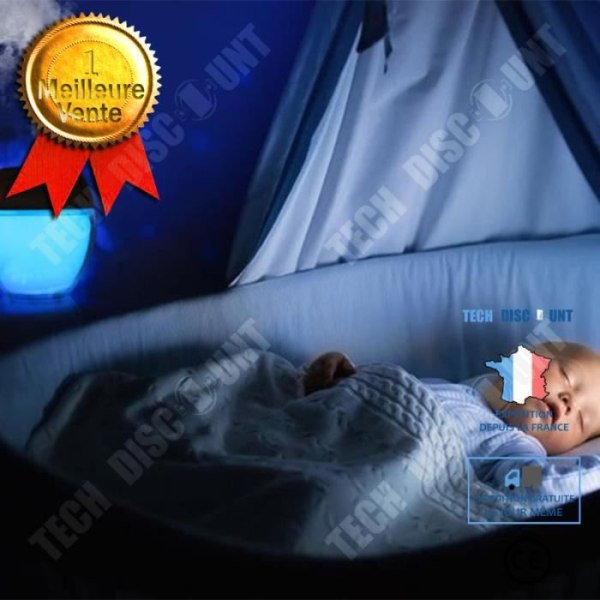 TD® Roterande LED-nattljus för Hem Creative Color Luftfuktare med automatisk avstängning STT90531001BU Lavi