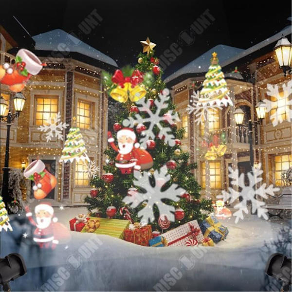 TD® LED Snowflake projektionsljus utomhus 12 filmmönster julprojektionsljus Färgglad dekorativ effekt gräsmatta ljus