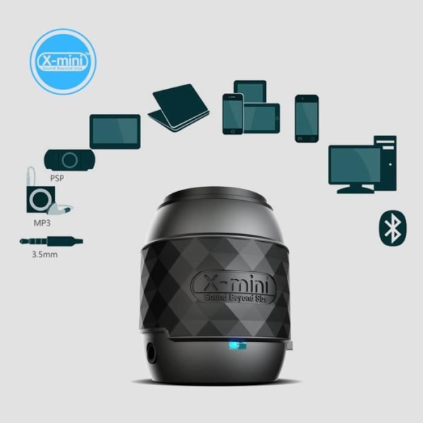 LCC® X-Mini ME bärbar högtalare för iPhone/iPad/iPod/MP3-spelare/Bärbar dator - Svart
