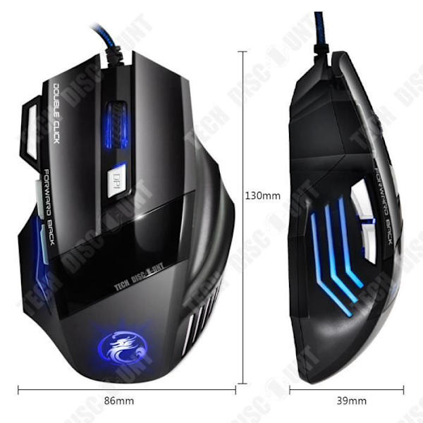 TD® USB trådløs ergonomisk vertikal optisk mus Logitech gaming PC bærbar computer høj opløsning sort ledning farve