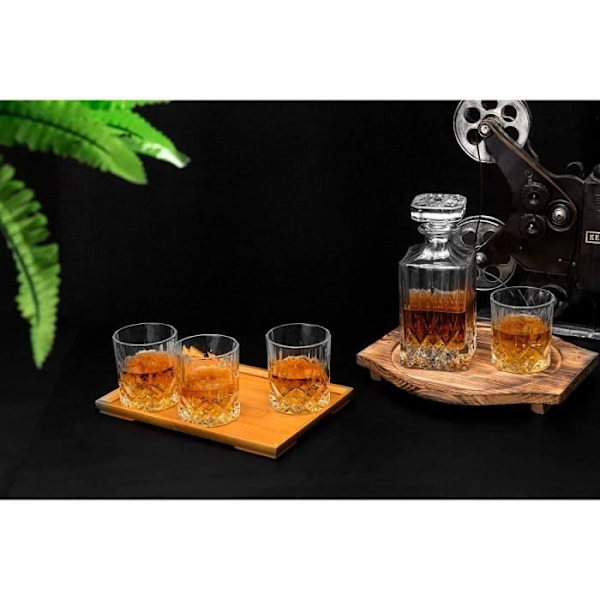 Whiskykaraff, 750 ml flaska med 6x 300 ml whiskyglas, kristallkaraff, 7 delar