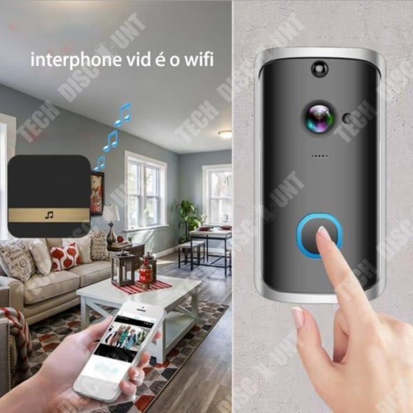 TD® trådlös fjärrkontroll Videodörrklocka Smart WiFi Villaskärm Röstintercom Smart HD Night Vision Infraröd avkänning