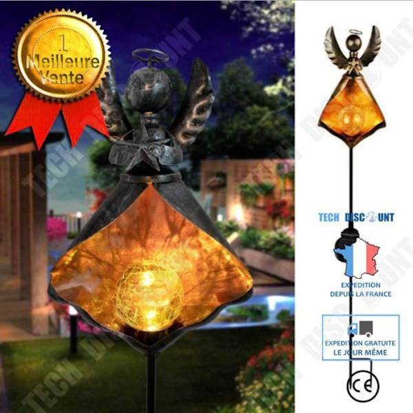 TD® Solar Outdoor Street Light - LED Retro Järn Brons Solvinkel Mars Solar Lampor Flame Light Trädgård Gräsmatta Lyktstolpe