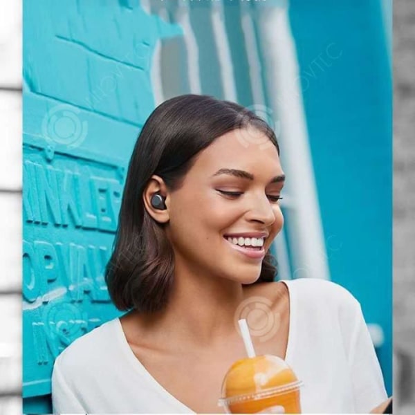 INN Trådlösa hörlurar In-ear Bluetooth-headset, brusreducering, pekkontroll, lämplig för sport-blå