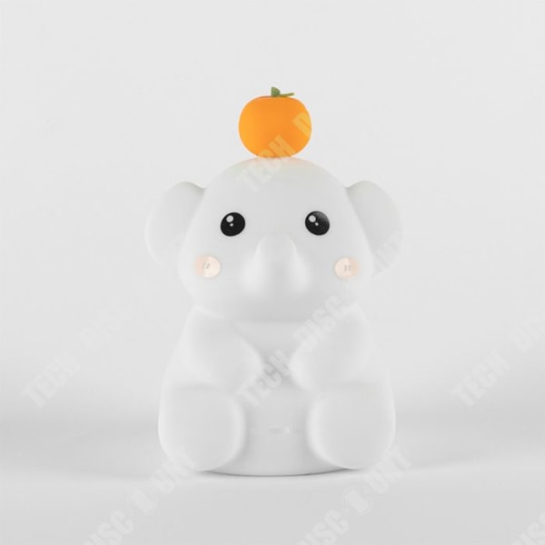 Nattlampa ny elefant orange elefant laddningsbar sängbord sovsällskap bordslampa timer ambiance silikon