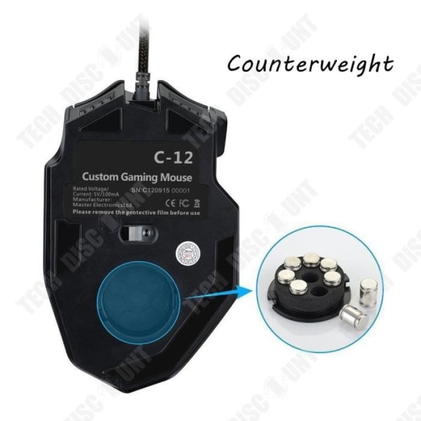 TD® Gaming Mouse med kabel til kontor DPI justerbar perfekt greb håndkontrol USB funktion flere taster baggrundsbelysning