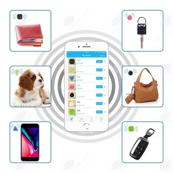 HTBE® 2-pack multifunktions anti-förlorad smart selfie, Bluetooth-spårare, plånboksnyckelsökare, enhet