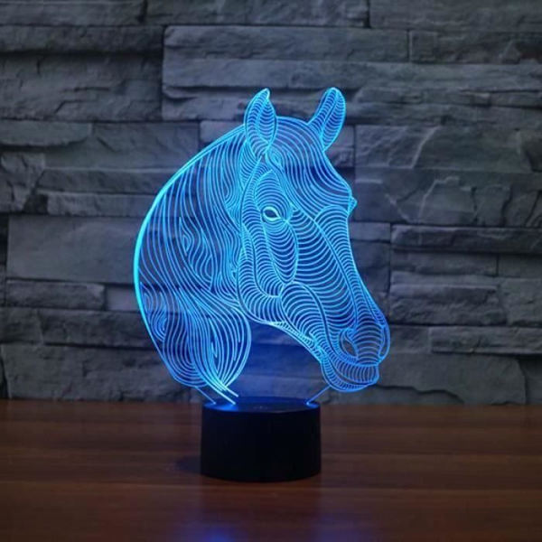 USB Nyhed Gaver 7 Farver Skiftende Dyr Hest LED Natlamper 3D LED Skrivebord Lampe Som Dekoration af