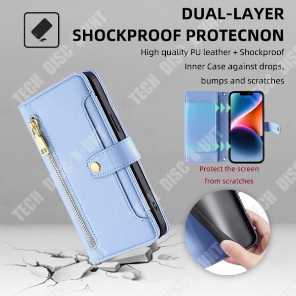 TD® Nahkakotelo iPhone 12:lle lyhyellä ja pitkällä hihnalla, useita korttipaikkoja, magneettisesti suljettava.
