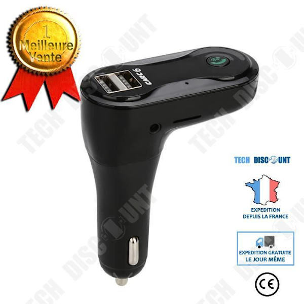 TD® Biltransmitter - Bilkit MP3 musikafspiller Trådløs FM transmitter Bluetooth Radio & USB oplader Sort