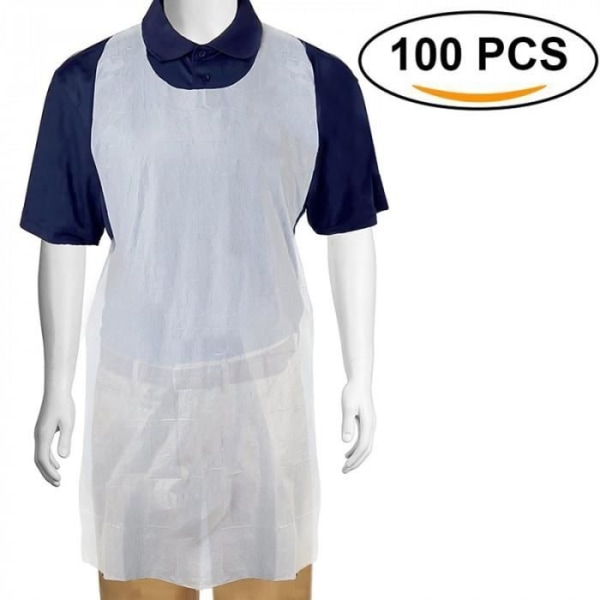 Köksförkläde för engångsbruk | 100 delar-set Vit Transparent rengöring Enkelt att använda förkläden för kvinnor män, #34