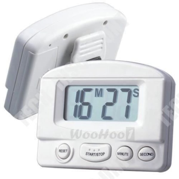 TD® Elektronisk Digitale Køkken Timer - LCD Nedtællings Alarm - Multifunktionel Hvid
