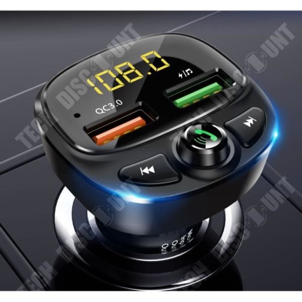 TD® Komponenter - Bluetooth Mp3 Bil Tilbehør Uden Tab Af Lyd Kvalitet Multifunktionel Oplader Håndfri Tzz91230667