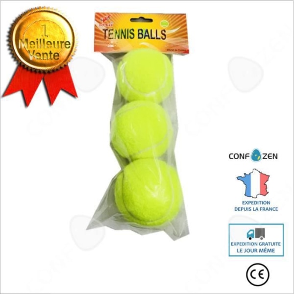 CONFO® 3-pack tennisbollar, hög elasticitet och motståndskraft mot spel utan standard