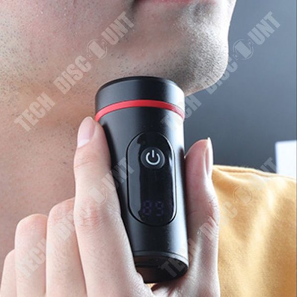 TD® Mini genopladelig og vandtæt elektrisk barbermaskine, elektrisk bilbarbermaskine, bærbar barbermaskine til mænd i sort