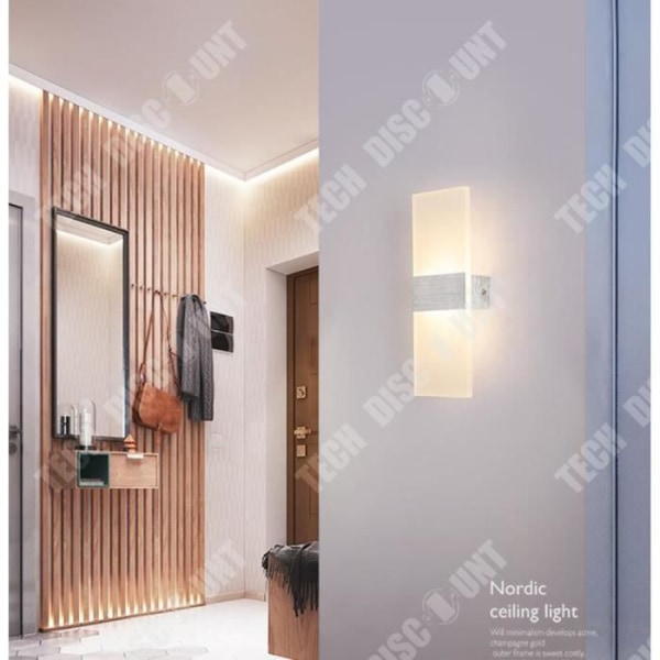 TD® Vägglampa för inomhusbruk 6W LED Sconce Cool White Modern Väggbelysning för sovrum [Energiklass A+]