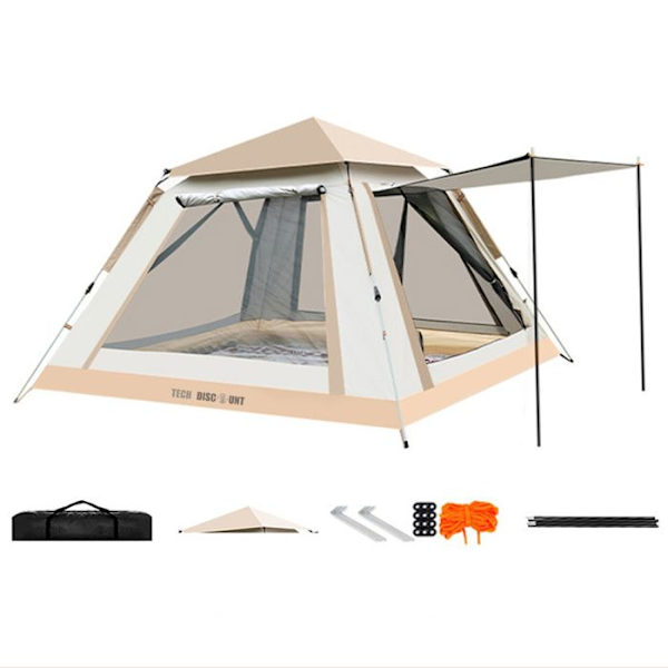 Campingtält - CONFOZEN - Automatisk modell - 210x210x135 cm - Vattentät PU2000MM - 4 platser
