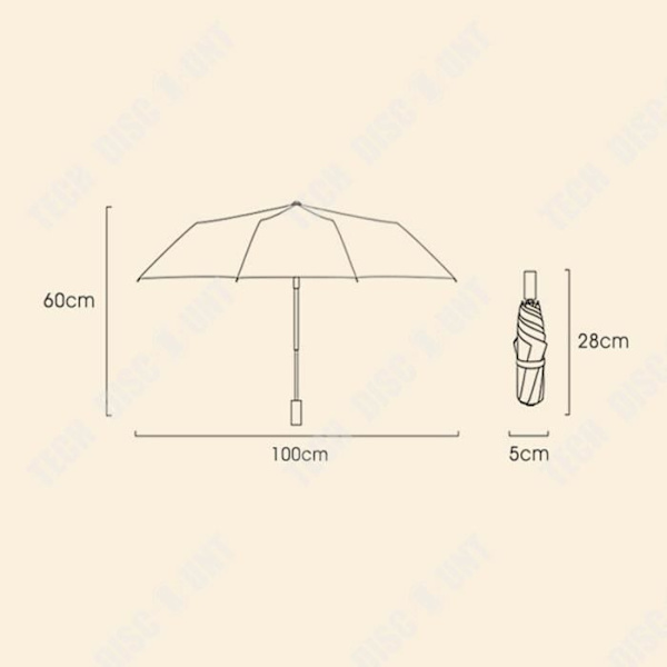 TD® Solskærm til dobbeltlag parasol i høj kvalitet titanium, UV-beskyttelse, termisk isolering, nedkøling, letvægt.