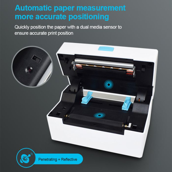 Etiketprinter - TD® - USB + Bluetooth - Termisk udskrift - Mange forbindelser - 100mm max