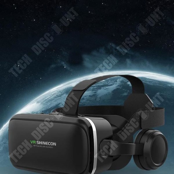 TD® Version mobiltelefon headset 3D panoramisk mirror virtual reality headset -sort Svart