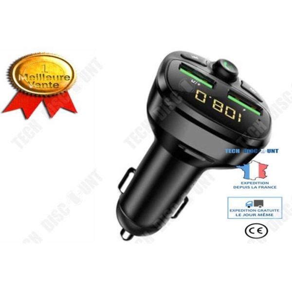 TD® Komponenter - Bluetooth Mp3 Bil Tilbehør Uden Tab Af Lyd Kvalitet Multifunktionel Oplader Håndfri Tzz91230667