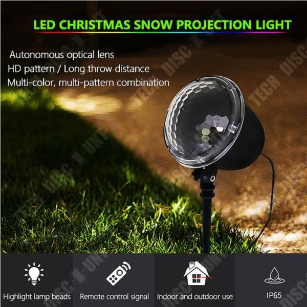TD® LED Julsnöflingaprojektor Ljus Dynamiskt snöflingamönster Ljus Trädgård Gräsmatta Atmosfär Juldekoration