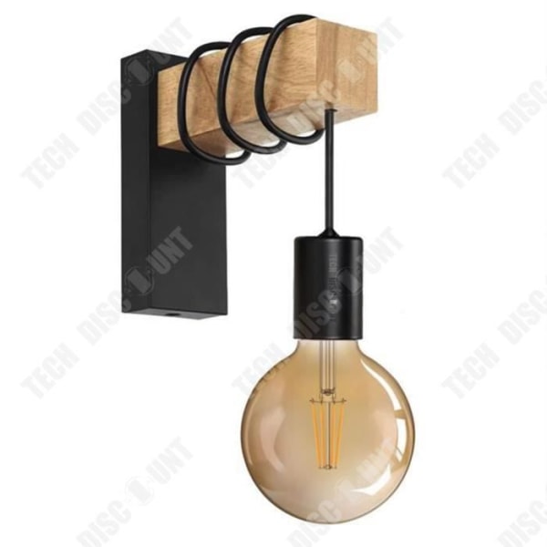 TD® Modern minimalistisk trä smidesjärn vägglampa sovrum sängbord vardagsrum matsal barbelysning dekorativ lampa