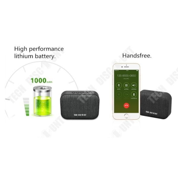 TD® Mini Bluetooth-högtalare 400 mah Intelligent brusreducering Stöd TF-kort